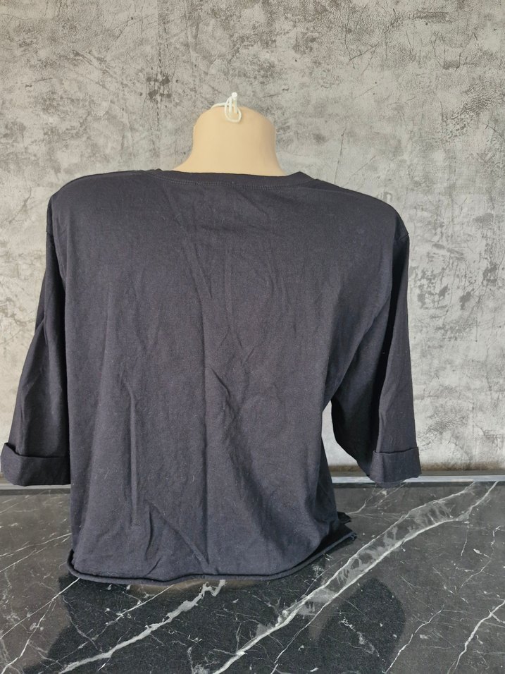 Siyah Mini AMSTERDAM Baskılı Kadın Tişört - Görsel 3