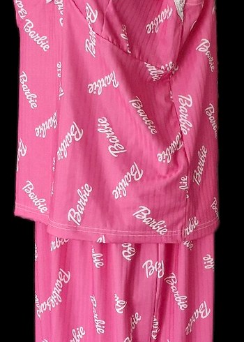 Pembe Dantel Detaylı Kadın Uzun Pijama Takımı - Görsel 9