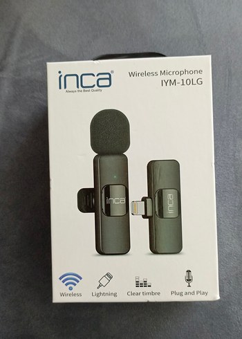 Inca Kablosuz Lightning Mikrofon IYM-10LG Siyah