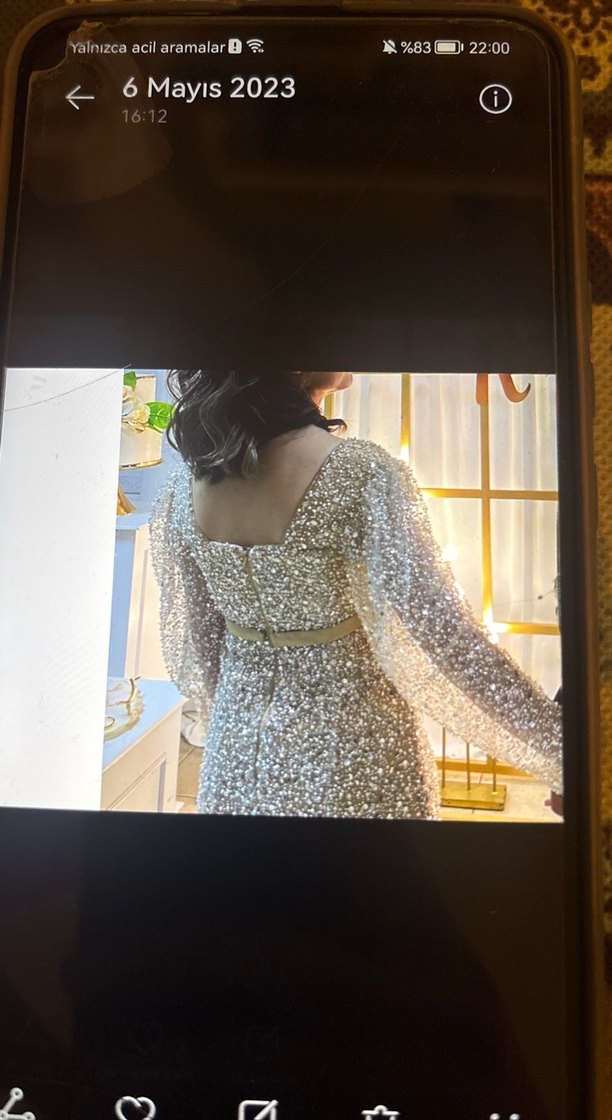 Boncuk İşlemeli Vintage Midi Elbise - Görsel 4