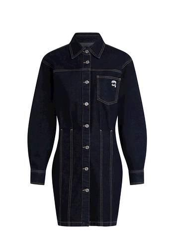 Karl Lagerfeld Lacivert Düğmeli Kadın Denim Ceket