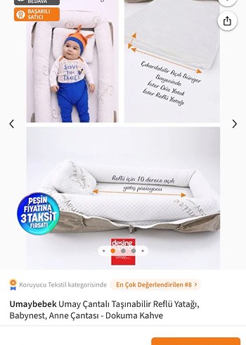 Umaybebek Taşınabilir Reflü Yatağı ve Babynest - Görsel 2