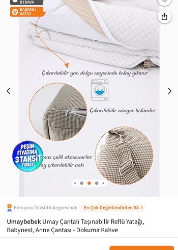 Umaybebek Taşınabilir Reflü Yatağı ve Babynest - Görsel 4