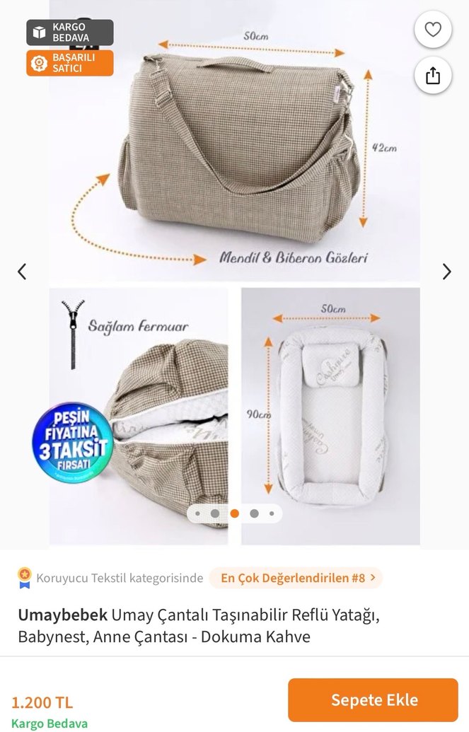 Umaybebek Taşınabilir Reflü Yatağı ve Babynest - Görsel 3