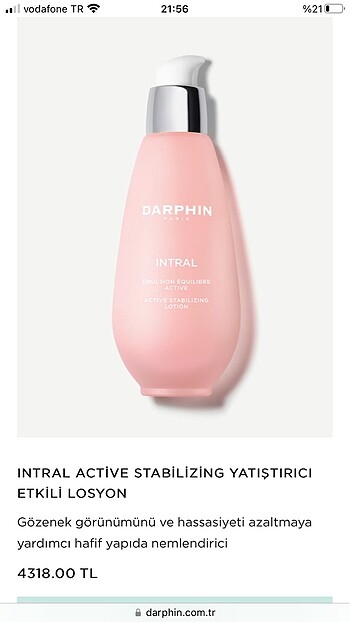 Darphin intral active stabilizing lotion
