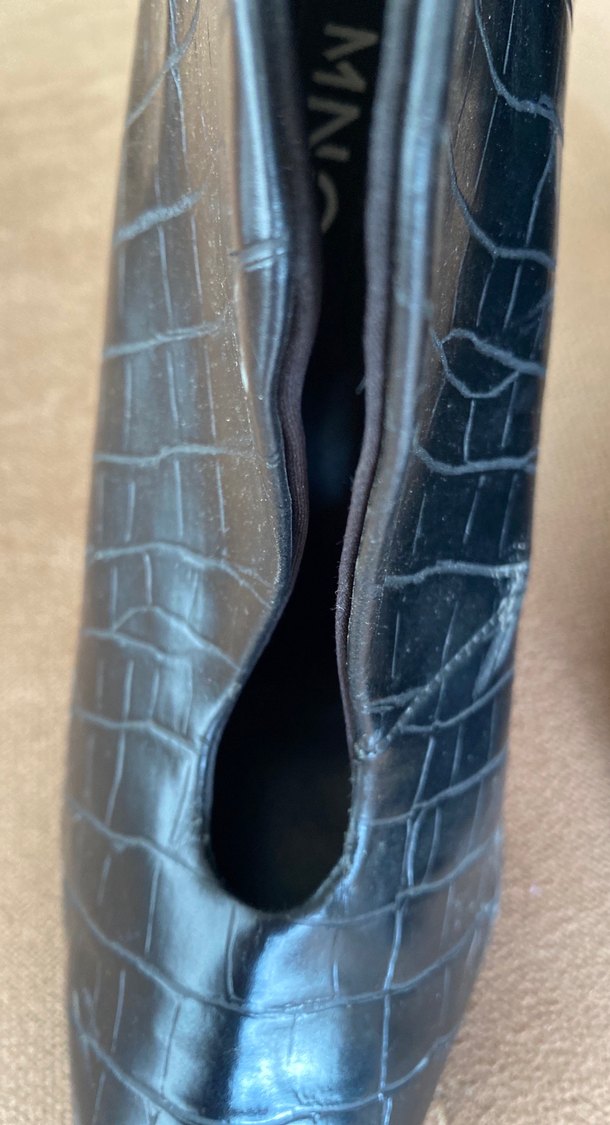 Krokodil Desenli Siyah Stiletto Bot - Görsel 3