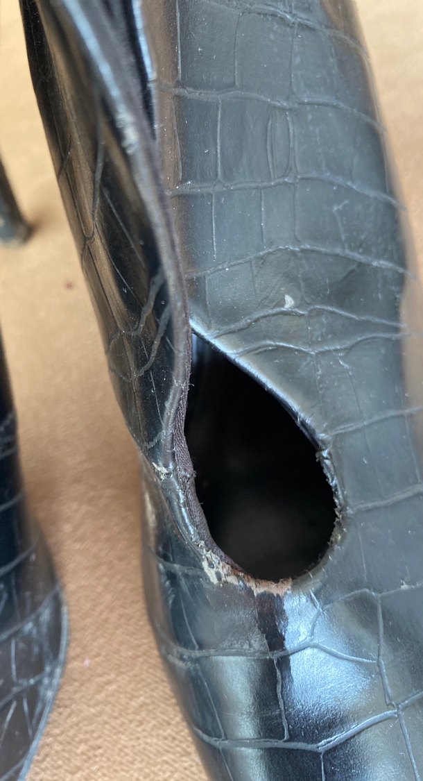 Krokodil Desenli Siyah Stiletto Bot - Görsel 2