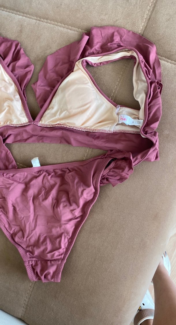 Pembe Fırfırlı Bohem Bikini penti 38 - Görsel 4