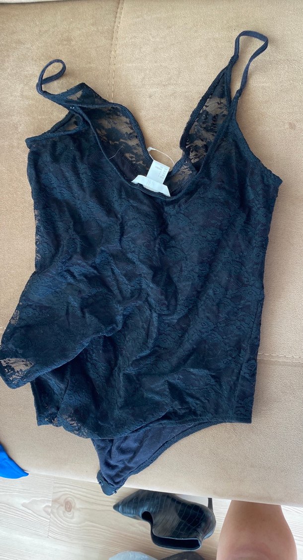 Lacivert V Yaka İnce Askılı  Body H&M body - Görsel 2