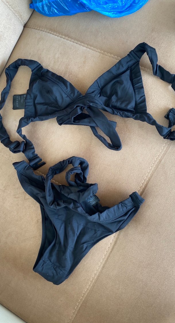 Koyu Mavi Strappy Bohem Bikini 38 beden H&M - Görsel 2