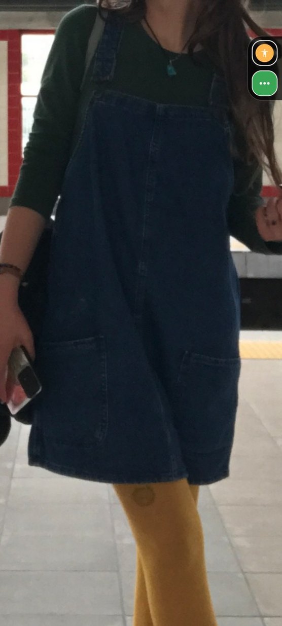 Kadın Mavi Denim Midi Kısa Tulum - Görsel 3