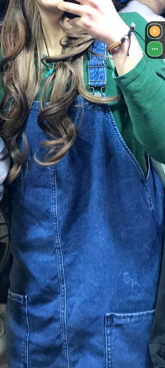 Kadın Mavi Denim Midi Kısa Tulum - Görsel 2