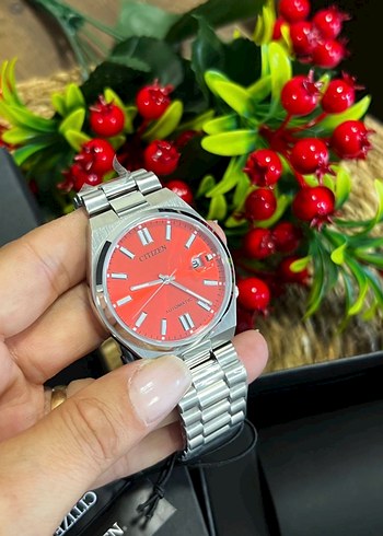 Citizen Tsuyosa Otomatik Kırmızı Kadran Çelik Saat - Görsel 7