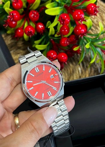 Citizen Tsuyosa Otomatik Kırmızı Kadran Çelik Saat - Görsel 4