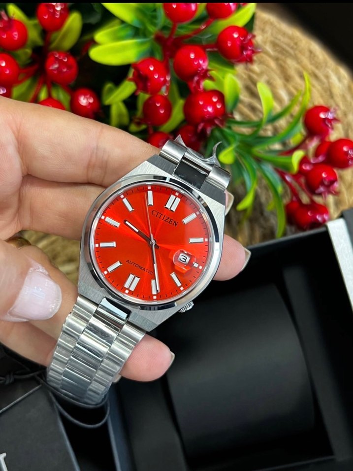 Citizen Tsuyosa Otomatik Kırmızı Kadran Çelik Saat - Görsel 5