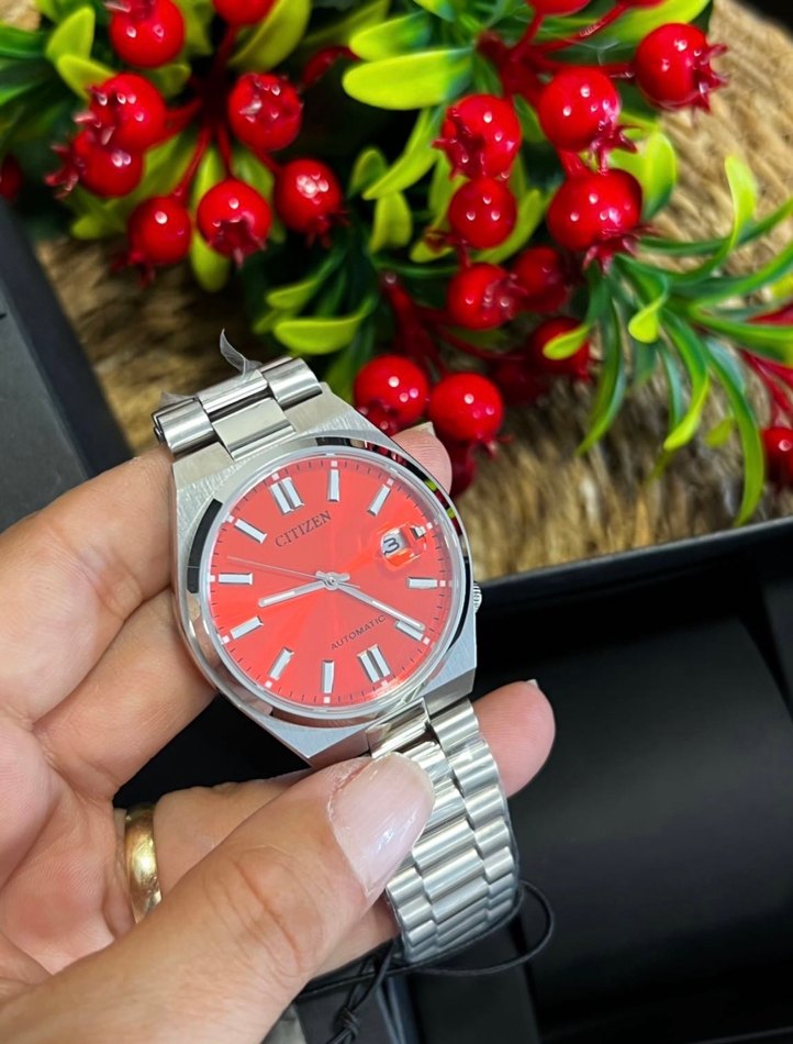 Citizen Tsuyosa Otomatik Kırmızı Kadran Çelik Saat - Görsel 4