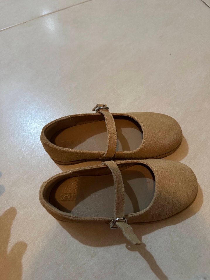 Kız Çocuk Bej Süet Tokalı Babet - Görsel 4