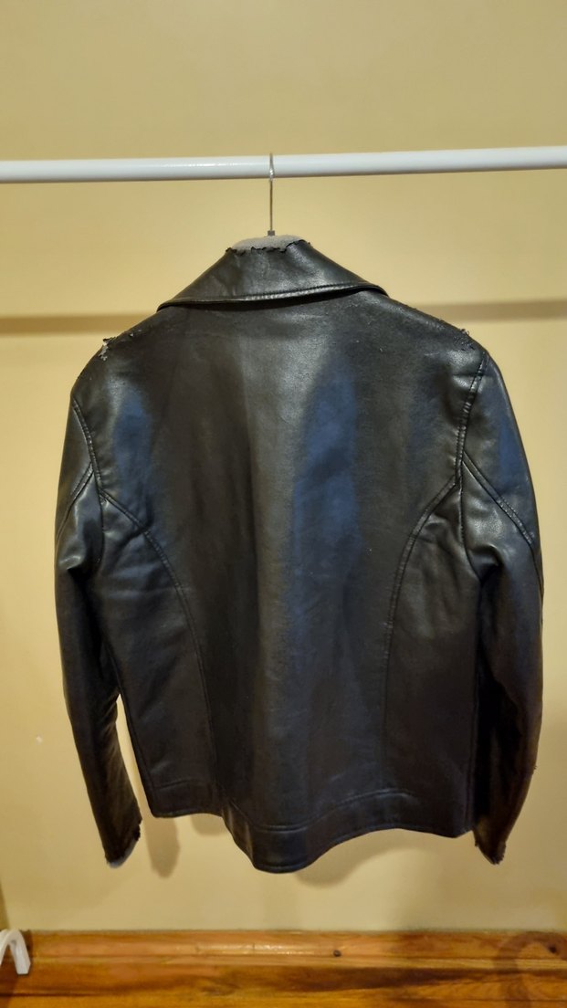 Erkek Siyah Deri Ceket - Görsel 2