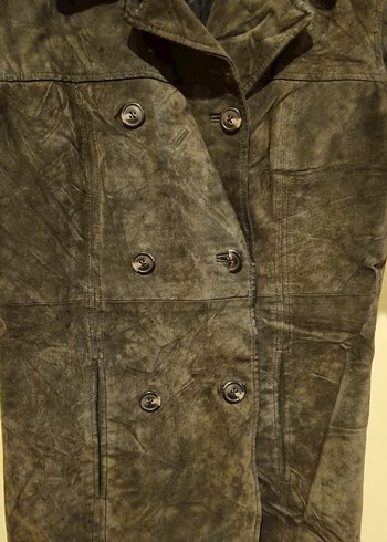 Vintage Düğmeli Kahverengi Süet Ceket - Görsel 2