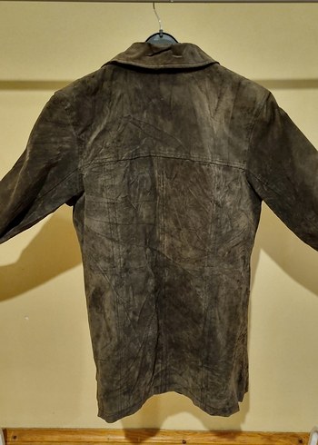 Vintage Düğmeli Kahverengi Süet Ceket - Görsel 3