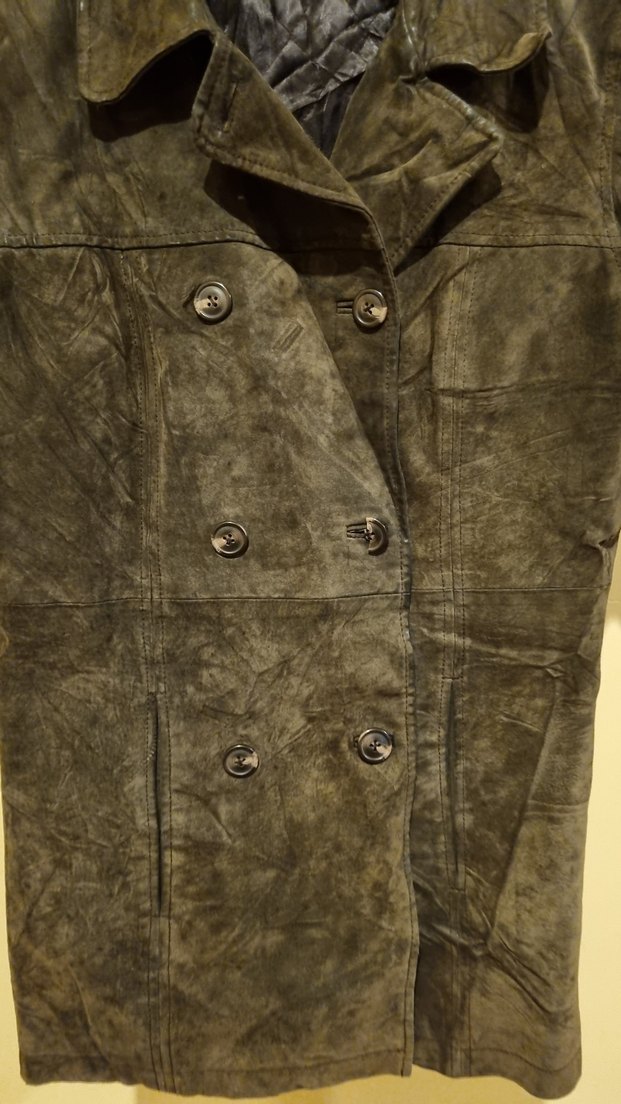 Vintage Düğmeli Kahverengi Süet Ceket - Görsel 2