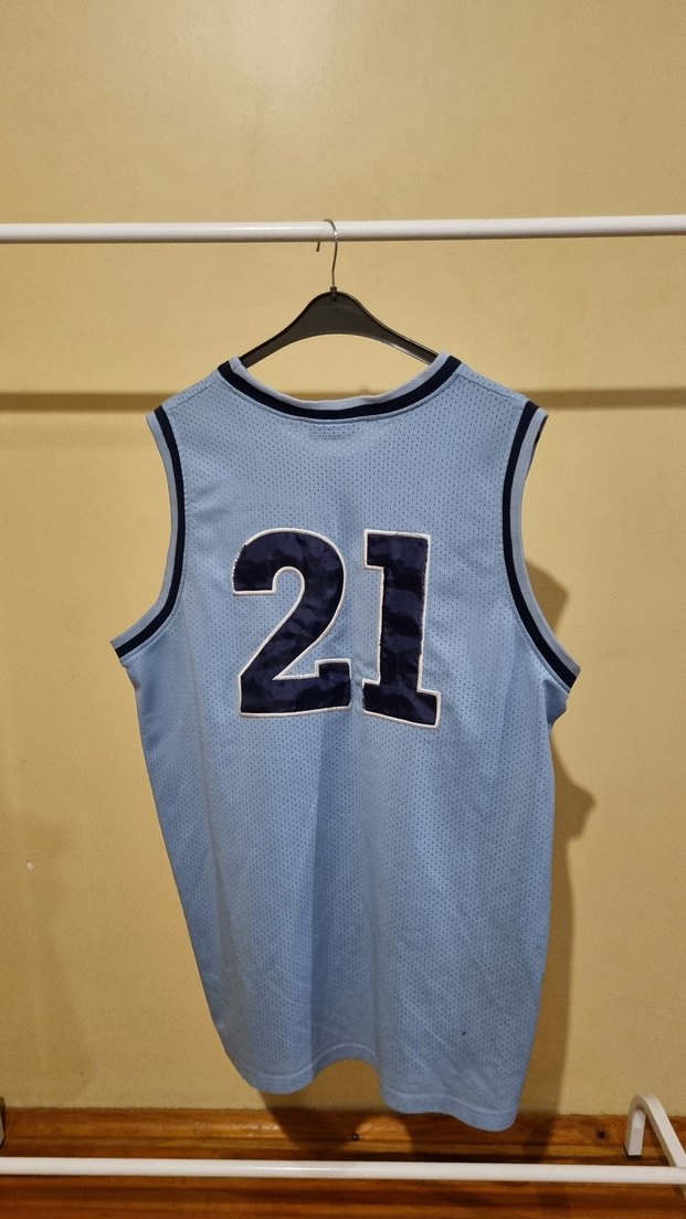 Erkek Mavi Baskılı Kolsuz Streetwear Jersey - Görsel 2