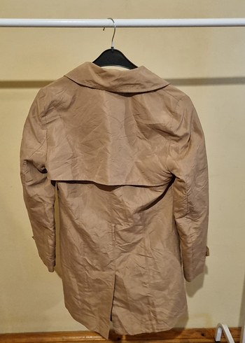 Düğmeli Bej Kadın Trençkot - Görsel 2