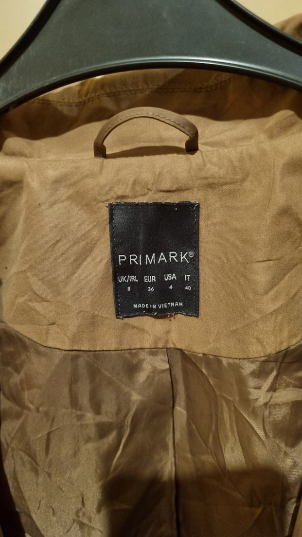 Düğmeli Bej Kadın Trençkot - Görsel 4