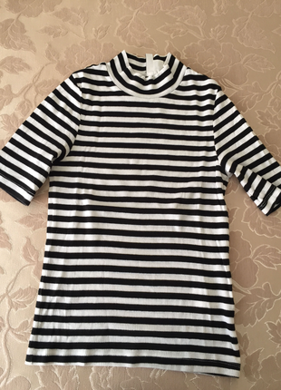 Cizgili crop top