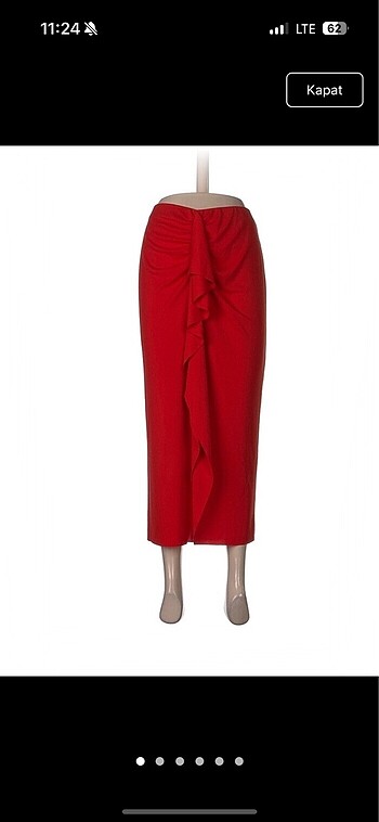 H&M kırmızı midi etek