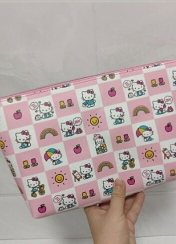 Hello Kitty Hello Kitty pembe deri seyahat cantasi..
