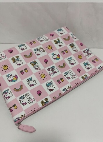 Beden Hello Kitty pembe deri seyahat cantasi..