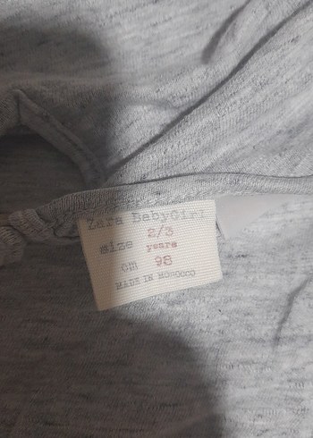 Kız Çocuk Gri Keten Kısa Kollu Tişört - Görsel 3