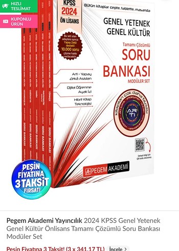 Pegem Akademi 2024 KPSS Genel Yetenek Soru Bankası