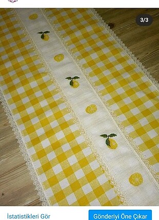  Beden sarı Renk Limonlu Runner