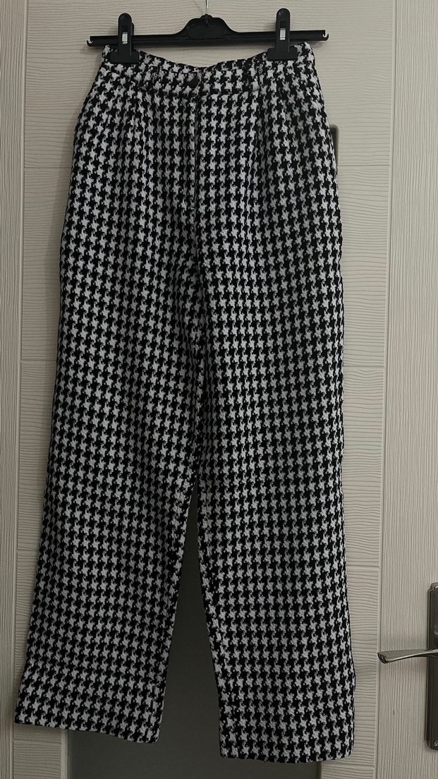 Kaz ayağı desenli pantolon - Görsel 2