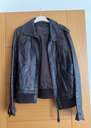 Desa Marka Sehir Stiline Uygun Siyah Deri Biker Ceket