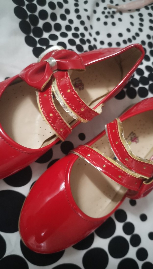 Kız Çocuk Kırmızı Rugan Babet Ayakkabı - Görsel 2