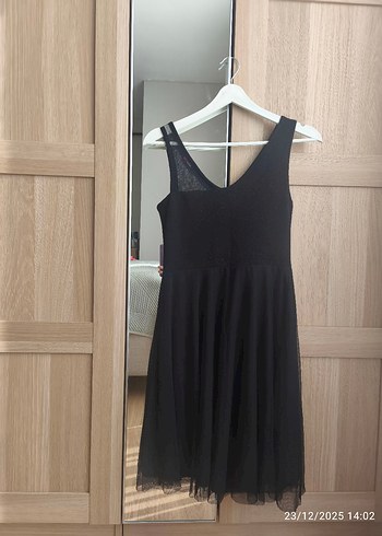 Siyah V Yaka Kadın Abiye Elbise - Görsel 5