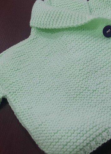 Su yeşili bebek hırkası - Görsel 6