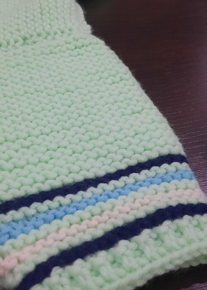 Su yeşili bebek hırkası - Görsel 3