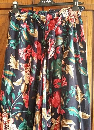 XL beden derin yırtmaçlı bol paça pantolon 