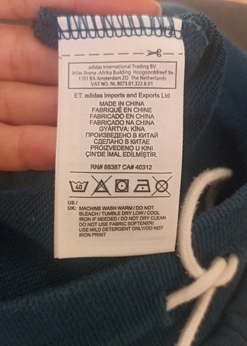 34 Beden mavi Renk Adidas petrol mavisi eşofman altı