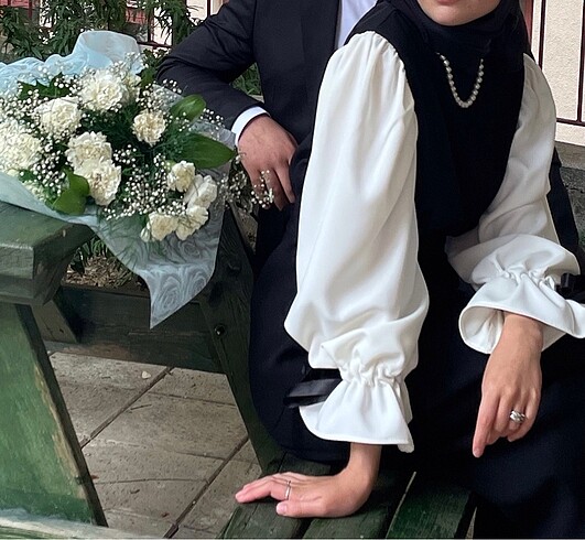 m Beden siyah Renk İki Renkli Elbise