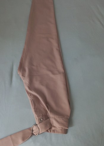 Bej Kadın Kemerli Kumaş Pantolon