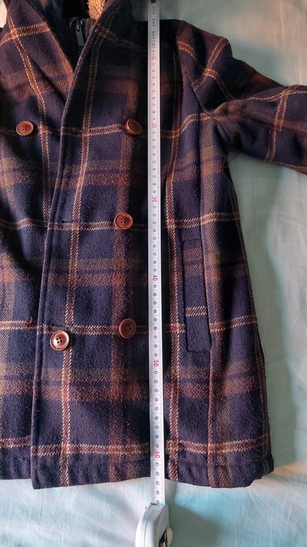 Erkek Çocuk Kahverengi Düğmeli Kaban - Görsel 3