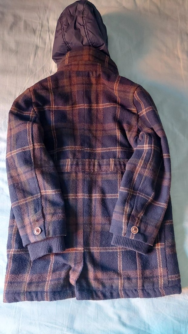 Erkek Çocuk Kahverengi Düğmeli Kaban - Görsel 4