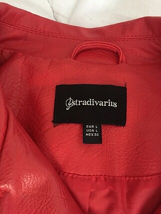 Stradivarius Stradivarius kırmızı deri ceket