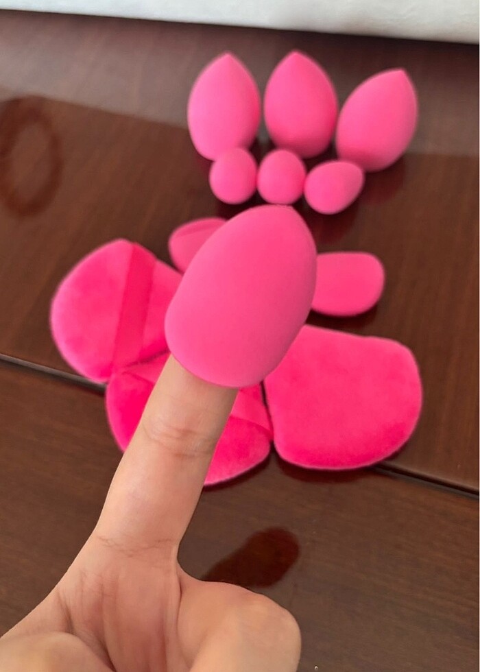 Pembe makyaj süngeri seti - Görsel 2