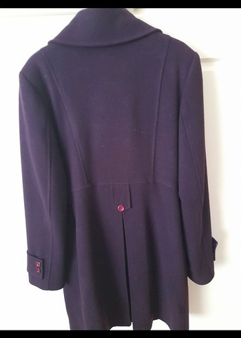 Düğmeli köyü mor kaşe  Kaban - Görsel 3